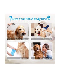 Y&D KASTWAVE Dog Paw Cleaner, Portable Pet Cleaning Brush Cup Foot Washer Massager Soft Silicone for Dirty Cats Paws Feet Outdoor, Indoor, Grooming, BPA Free Size 6.7inchs Tall, Blue  - Image 2