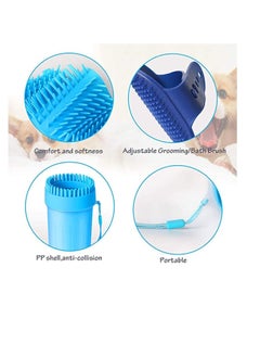 Y&D KASTWAVE Dog Paw Cleaner, Portable Pet Cleaning Brush Cup Foot Washer Massager Soft Silicone for Dirty Cats Paws Feet Outdoor, Indoor, Grooming, BPA Free Size 6.7inchs Tall, Blue  - Image 3