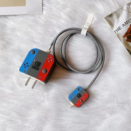 CERLINK Cable Protector for Apple iPhone Charger 20W/18W Type C, 3D Cute Cartoon Case Adaptor Cover Full Cable Connection Protectors Protective Protection Wire Sleeves Guard (Ninetendo) - Image 1