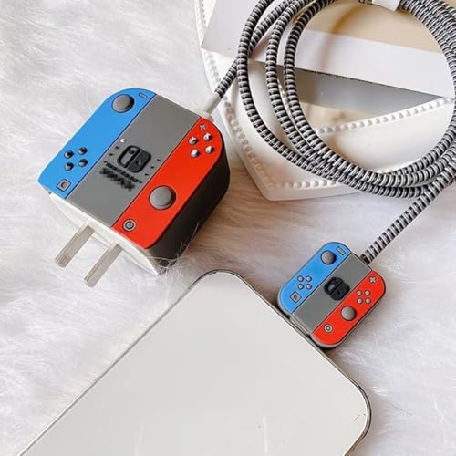 CERLINK Cable Protector for Apple iPhone Charger 20W/18W Type C, 3D Cute Cartoon Case Adaptor Cover Full Cable Connection Protectors Protective Protection Wire Sleeves Guard (Ninetendo) - Image 4