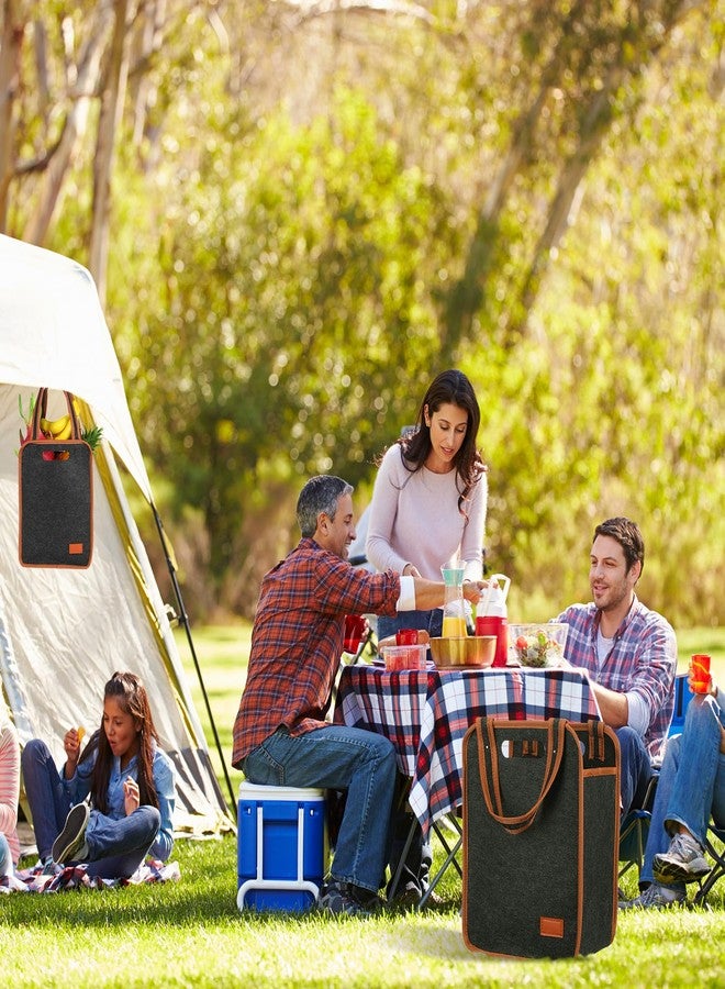 FuWeave حقيبة حمل نبيذ FuWeave، عبوة من قطعتين، تتسع لست زجاجات، قابلة لإعادة الاستخدام، معزولة حراريًا، مثالية لحقائب التسوق، مناسبة للسفر في عيد الميلاد، والتخييم، والنزهات (بني، 9.45 بوصة × 7.09 بوصة × 12.99 بوصة). - Image 5