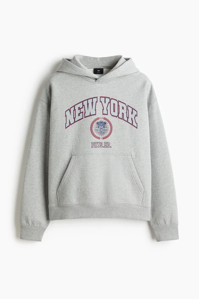 H&M  Loose fit printed hoodie for Men | Best Price UAE