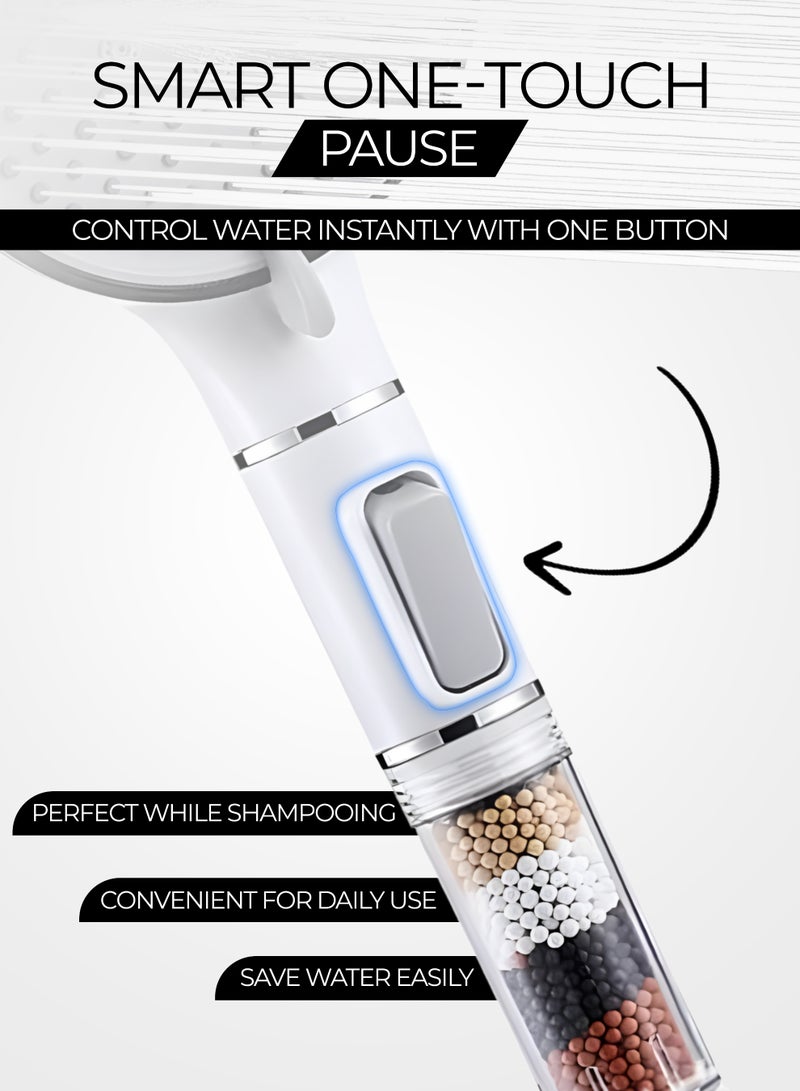 ABJ Filtered Handheld Shower Head – High-Pressure 5 Spray Modes, Water-Saving Showerhead with Advanced Filtration System for Hard Water - Image 4