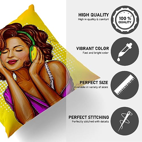 HOOPY Canvas Set of 5 Designer Decorative Throw Pillow/Cushion Covers (16 inch x 16 inch, Girly Print), Multicolor - Image 3