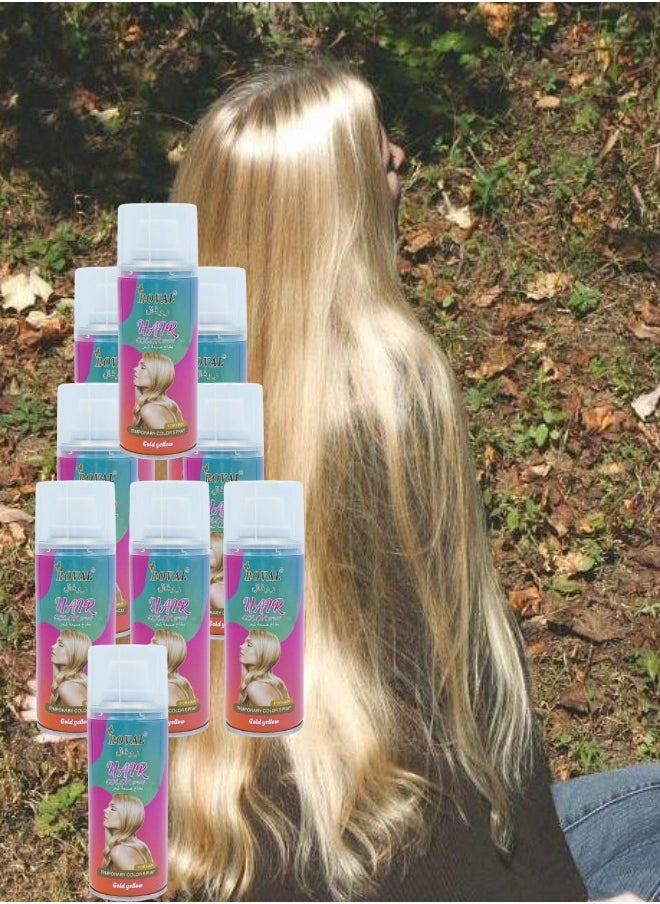 ROVAL - 9 Pieces Hair Colour Spray Gold Yellow - Image 1