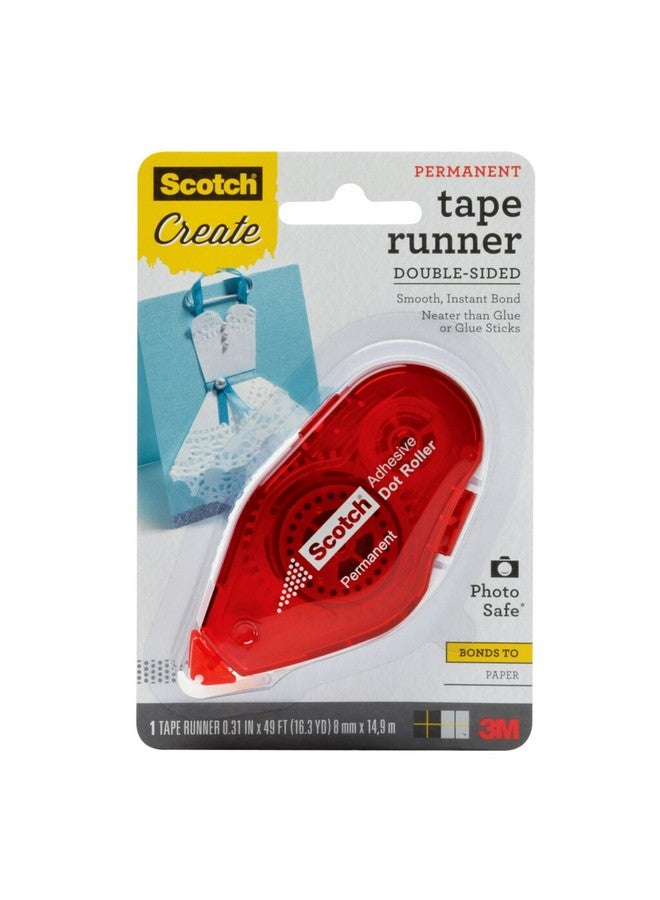 سكوتش شريط لاصق، بكرة شريط لاصق مزدوجة الجوانب، 0.31 بوصة × 49 قدمًا، عبوة واحدة - Image 1