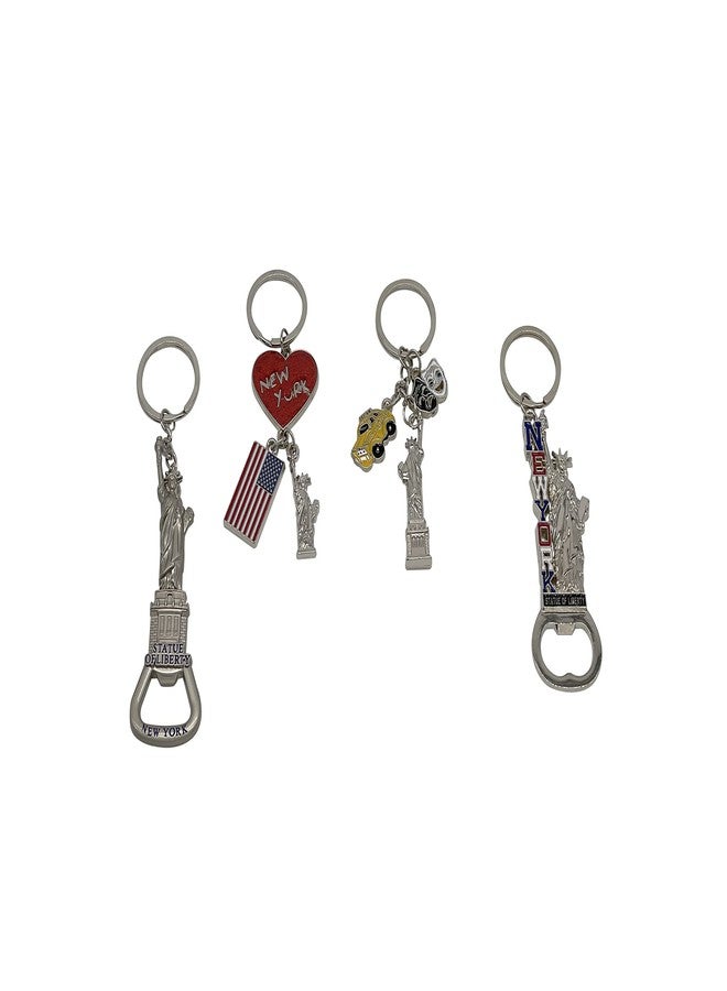 سبارك مجموعة تذكارية فضية من نيويورك (12 قطعة) تتضمن 5 قطع من فتاحات الزجاجات، وشعار مبنى إمباير ستيت، وبرج الحرية، وتمثال الحرية، وعلم الولايات المتحدة الأمريكية، وسيارة أجرة نيويورك، وتفاحة آبل، وغيرها. - Image 4