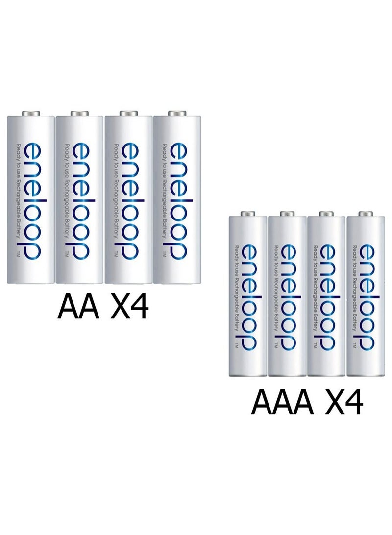 Panasonic Eneloop Rechargeable Batteries White 4AA and 4AAA - Image 2