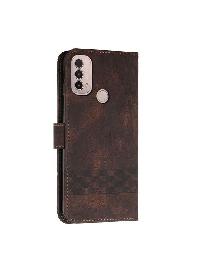 S-TOP Case For Motorola Moto E20 / E30 / E40 Cubic Skin Feel Flip Leather Phone Case - Image 3