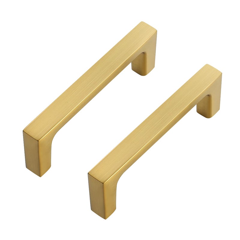 Ravinte 5 Pack Solid 3 Inch Square Cabinet Handles Brushed Brass Drawer Pulls Kitchen Hardware and Handles