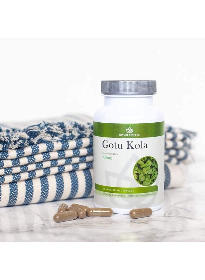 Nature Restore - Gotu Kola Extract Supplement Standardized To 10 Percent Triterpenes Manufactured In Usa 90 Capsules Non Gmo Gluten Free Vegan - Image 1