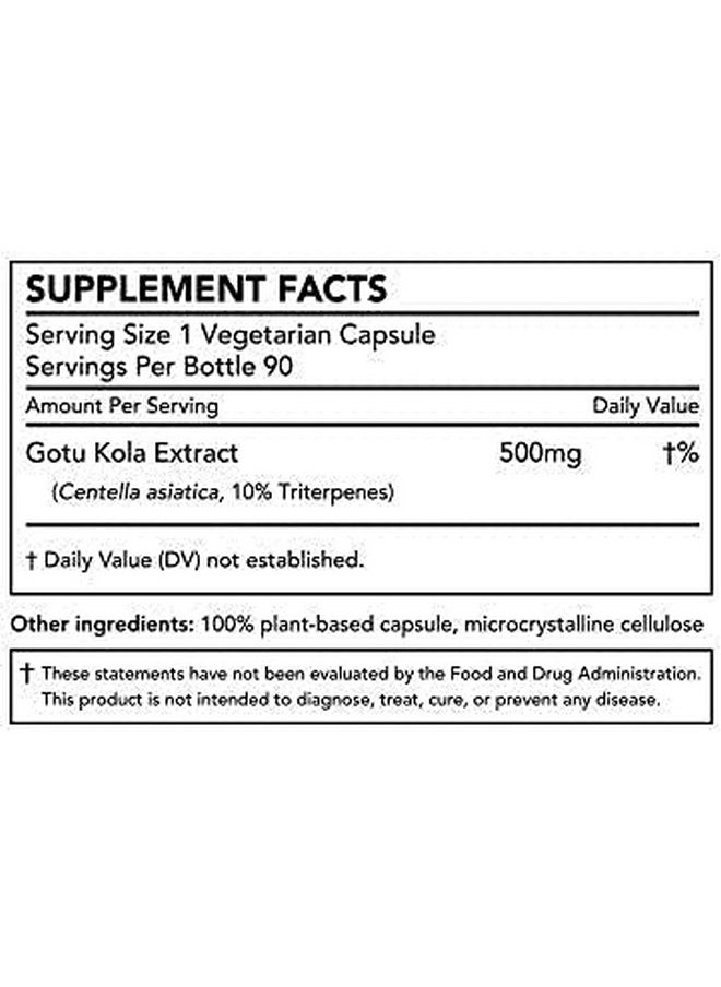 Nature Restore - Gotu Kola Extract Supplement Standardized To 10 Percent Triterpenes Manufactured In Usa 90 Capsules Non Gmo Gluten Free Vegan - Image 1