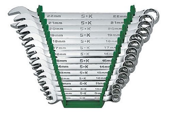 SK Professional Tools 86255 15-Piece 12-Point Fractional Regular Long Combination Wrench Set Superkrome Finish, Set Of 15 Chrome Wrenches Made In Usa - Image 2