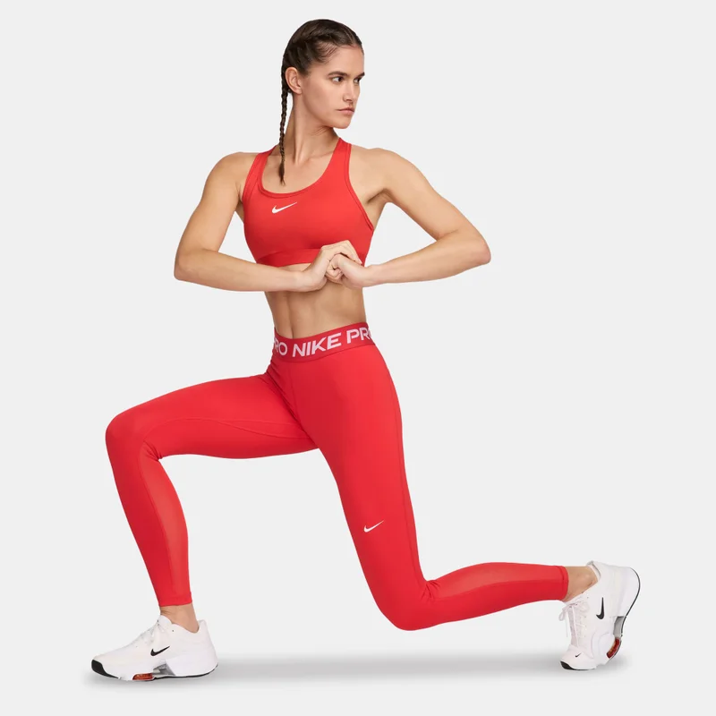 Nike Women's Pro Mid-Rise Mesh-Panelled Leggings