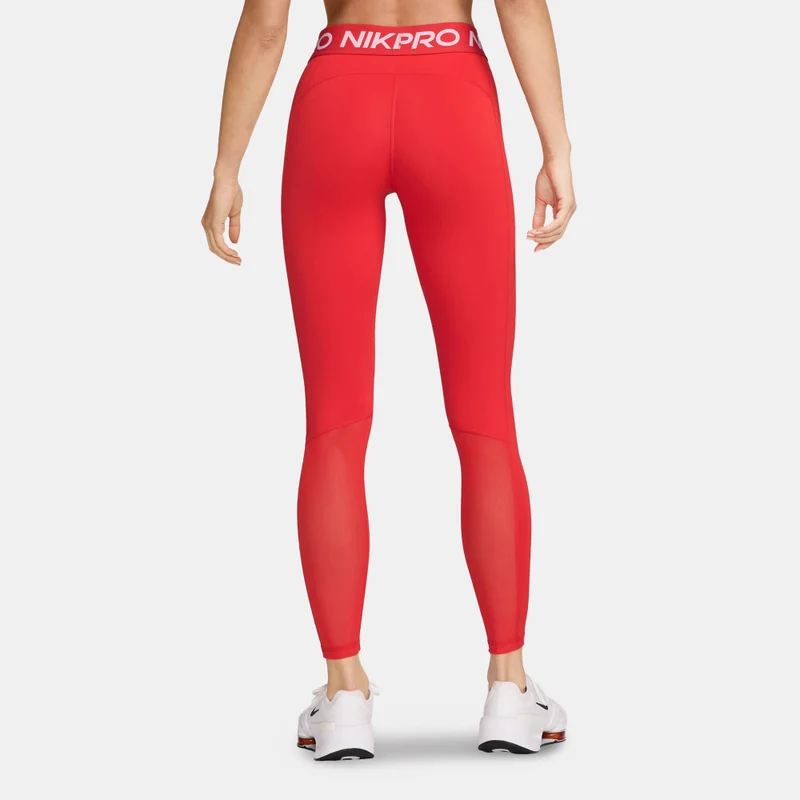 Nike Women's Pro Mid-Rise Mesh-Panelled Leggings