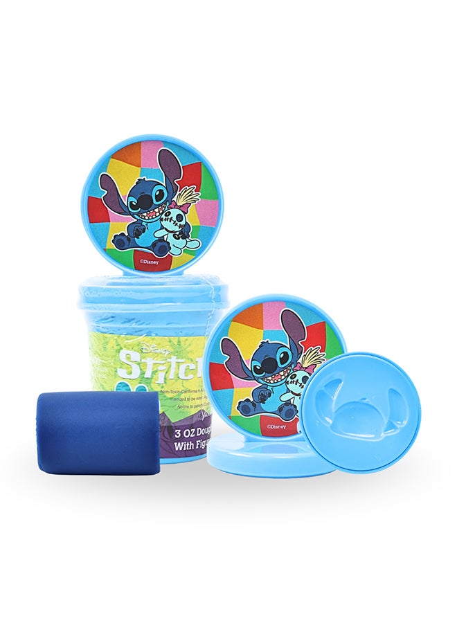 Disney Stitch 3OZ Dough with Figure Stamper | Non-Toxic Clay for Kids | Creative Art Toy | Blue - Image 2