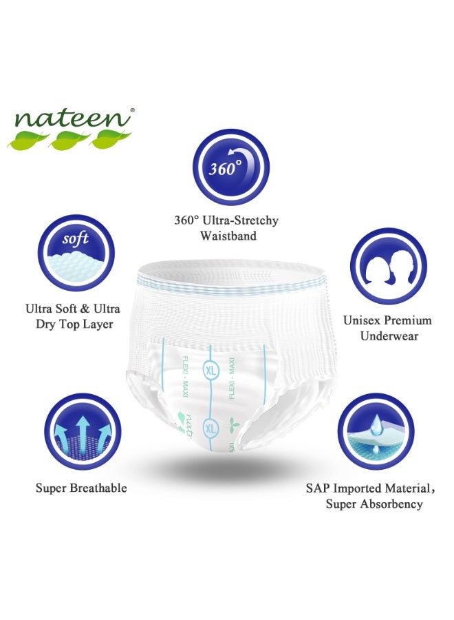 Nateen Flexi Maxi Adult Diapers Pants,Incontinence Night Time Pull Up,XX-Large,Waist Size 170cm-205cm,20 Count Adult Pull Ups,Superior Comfort,Excellent Combination of Protection. - Image 5
