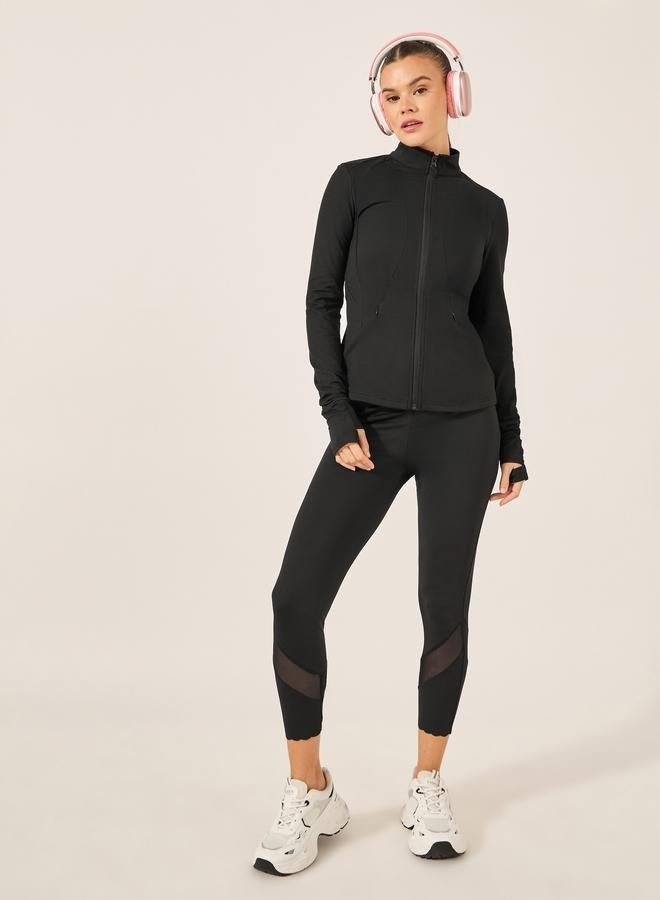 Styli Active Stitch Detail Zip Up Fitted Jacket - Image 3