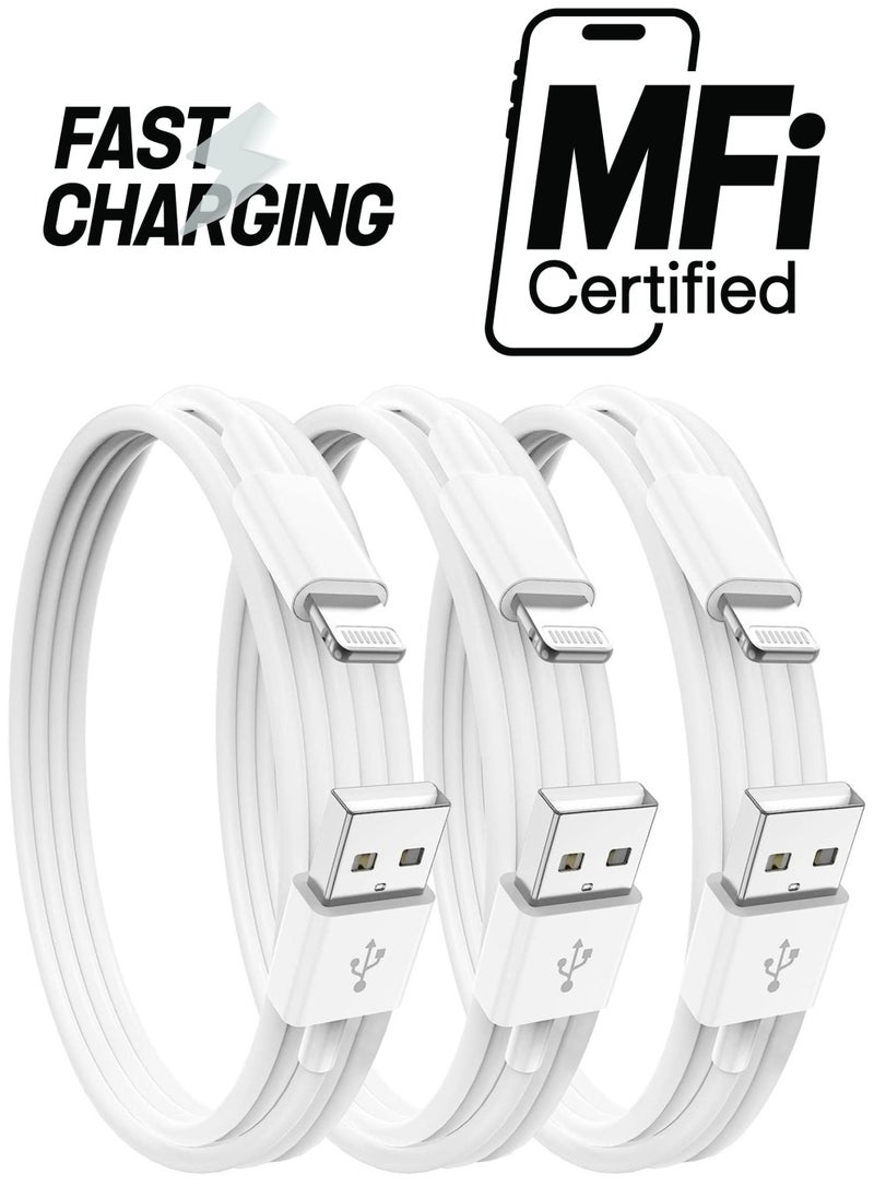Generic iPhone Charger Cable  3Pack [Apple MFi Certified] Long Lightning to USB Cable 3 meter, Apple Fast Charging Lead for Apple iPhone 13 Pro/12 Pro Max/12 Mini/11/X/XS/XR/XS Max/8/8 Plus/7/6/iPad  - Image 1