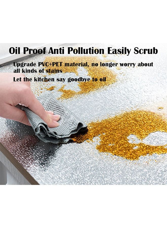 ZCM-HAPPY Self-Adhesive Aluminum Foil Wallpaper Kitchen Oil-Proof Waterproof Sticker 500x60cm - Image 3
