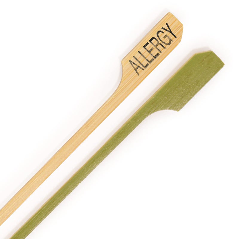 BambooMN 47 Food Allergy Marking Bamboo Paddle Picks for Food Drinks Appetizers  1000 Pieces