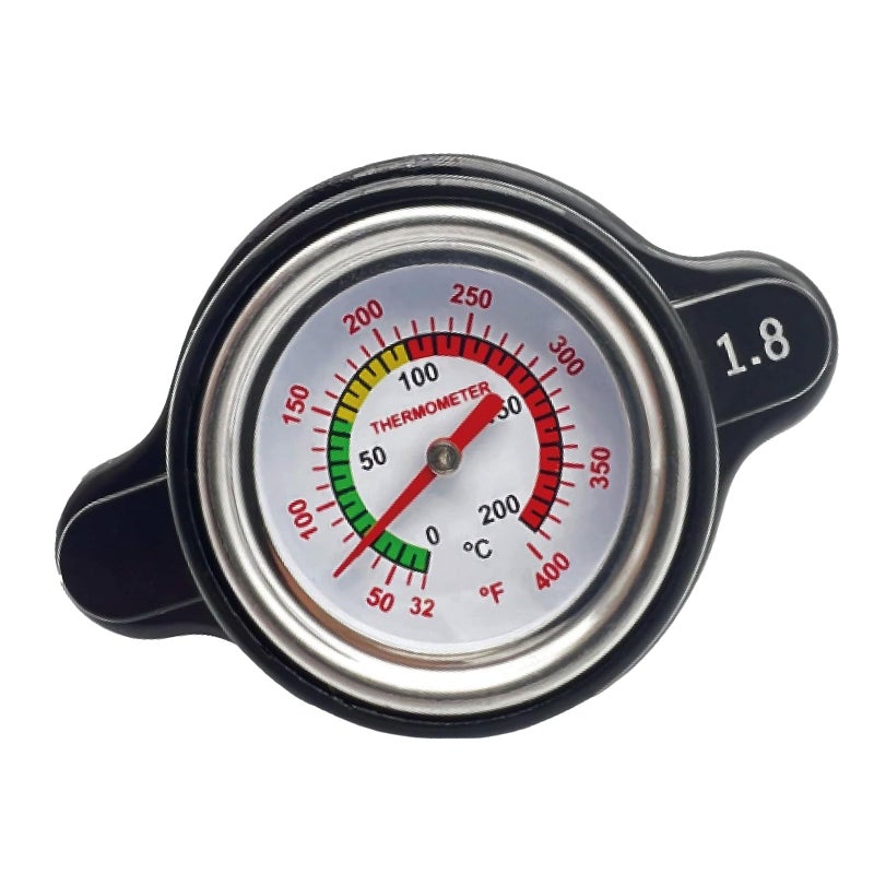 غطاء غطاء رادياتير ضغط عالي JkorkM مقياس درجة الحرارة 18 بار 256Psi مناسب لهوندا كاواساكي سوزوكي هوسكفارنا دراجة نارية ياماها دراجة نارية ATV موديلات غطاء رادياتير ضغط عالي