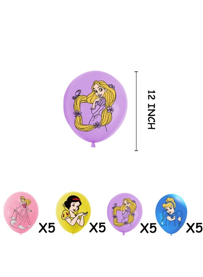 36-PCS Disney Princess theme set birthday party supplies including background cloth (size 150cmx100cm) - Image 3
