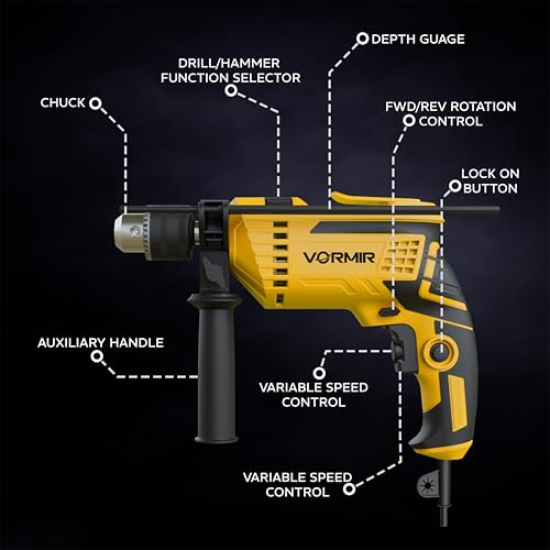 IBELL TOOLS IBELL VORMIR TD13-120 650W Professional Tool Kit with Impact Drill– 13mm Chuck, Copper Armature, 2800 RPM, 145-Piece Yellow DIY, Home Repair & Maintenance Hand Tools & Accessories Set - Image 4