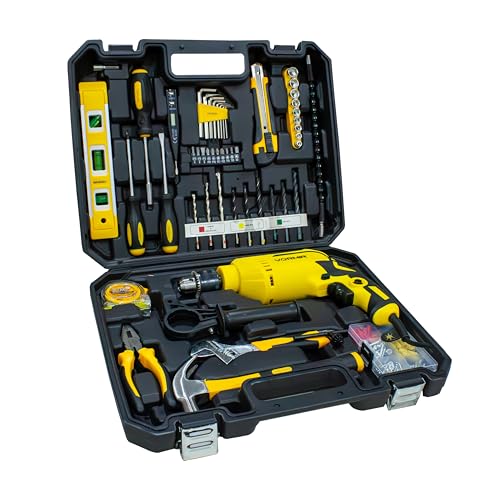 IBELL TOOLS IBELL VORMIR TD13-120 650W Professional Tool Kit with Impact Drill– 13mm Chuck, Copper Armature, 2800 RPM, 145-Piece Yellow DIY, Home Repair & Maintenance Hand Tools & Accessories Set - Image 1