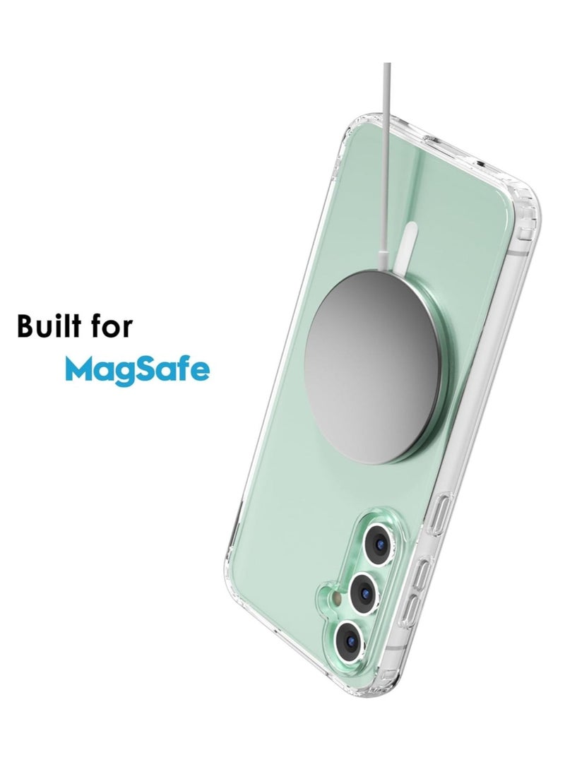 Raxoom Samsung Galaxy S23 FE Clear Magnetic Case – MagSafe Compatible, Slim Transparent Hybrid Silicone & Hard Plastic Cover, Non-Yellowing - Image 1