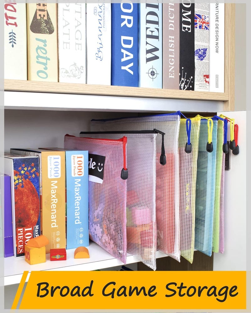 SUNEE Mesh Zipper Pouch 10x14 in (10 Colors, 30 Packs), Large Mesh Zipper Pouch Bags for School Office Supplies, Puzzles & Games, Travel Accessories, Waterproof Zipper Pouches for Organizing - Image 4