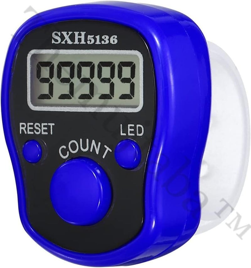 TheMujtaba Digital Tasbeeh Hand Tally Counter Finger Ring Digital Counting Machine Counter Tasbeeh & Jaap mala for Counting Purpose with LED (Blue) - Image 3