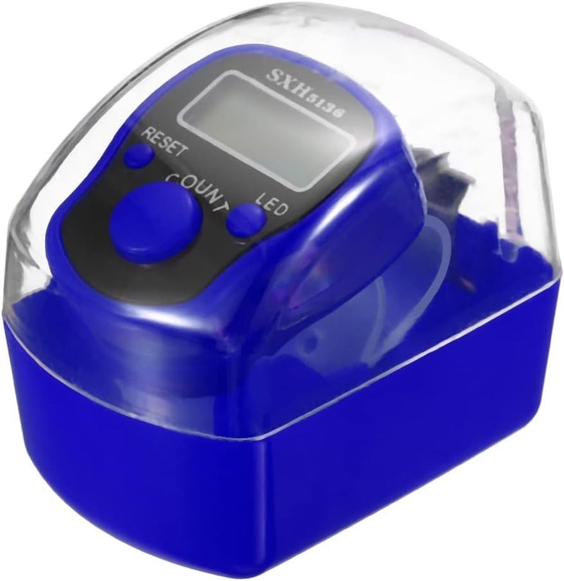 TheMujtaba Digital Tasbeeh Hand Tally Counter Finger Ring Digital Counting Machine Counter Tasbeeh & Jaap mala for Counting Purpose with LED (Blue) - Image 1