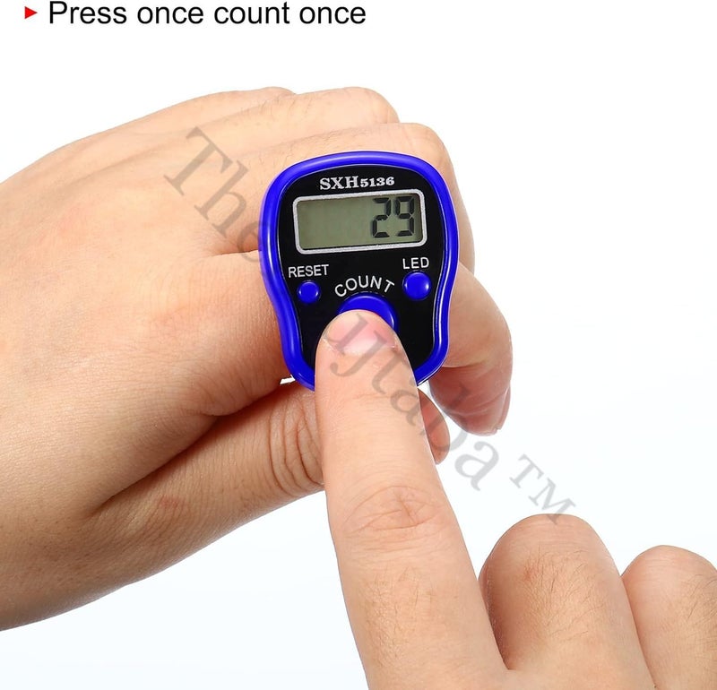 TheMujtaba Digital Tasbeeh Hand Tally Counter Finger Ring Digital Counting Machine Counter Tasbeeh & Jaap mala for Counting Purpose with LED (Blue) - Image 5