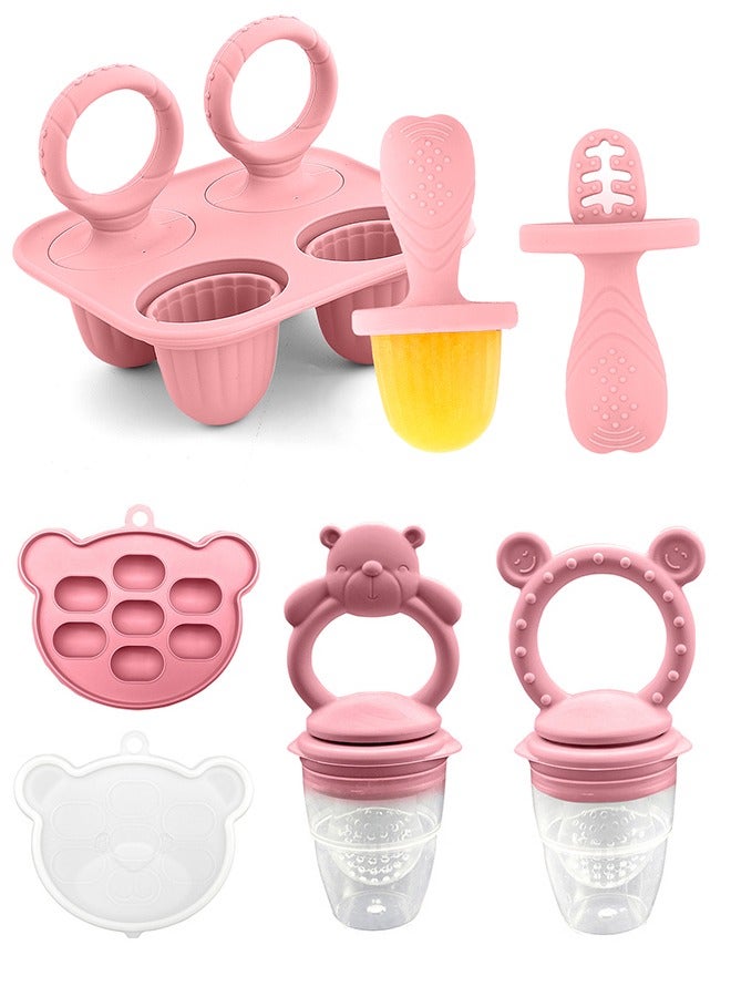 bebeFuture Set Of 7 Silicone Popsicle With Jelly Molds, Ice Pop Maker Molds with Lids and Sticks for Kids DIY Homemade Ice Cream, Cakesicles - Image 1