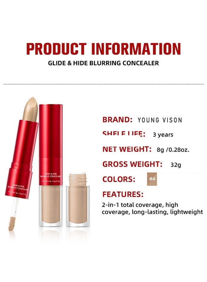 يونج فيجن كونسيلر باللون البيج الدافئ لإخفاء العيوب – قوام كريمي، تركيبة مزدوجة (رأس سائل وستيك بلسم)، يدوم طويلاً لإخفاء الهالات السوداء والتجاعيد - Image 5