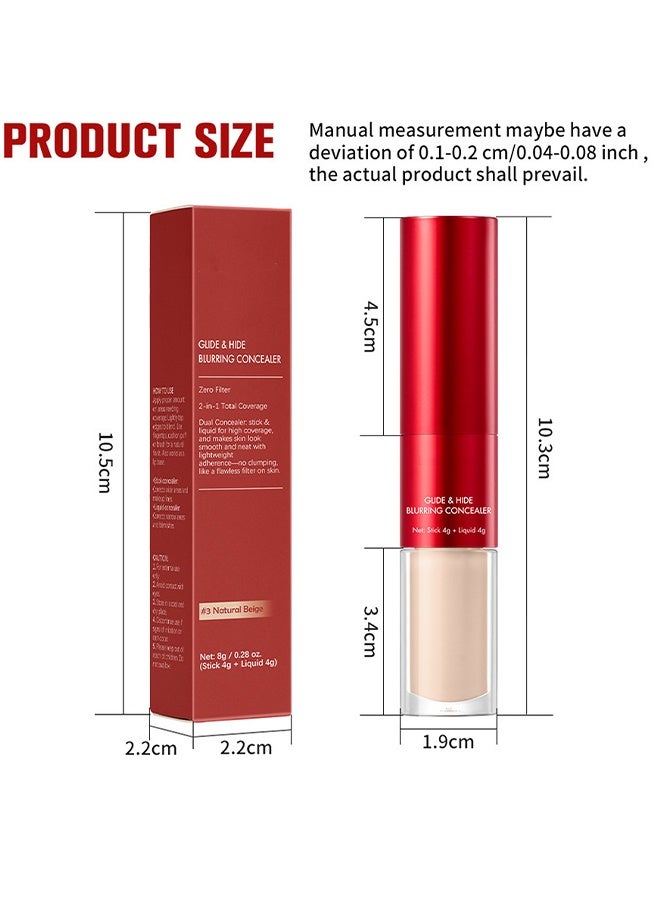 يونج فيجن كونسيلر باللون البيج الدافئ لإخفاء العيوب – قوام كريمي، تركيبة مزدوجة (رأس سائل وستيك بلسم)، يدوم طويلاً لإخفاء الهالات السوداء والتجاعيد - Image 4