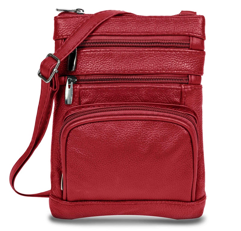 Krediz Leather Crossbody Purses For Women  Multi Pocket Crossbody Purse With Adjustable Strap  Soft & Durable Leather Purse - Image 1