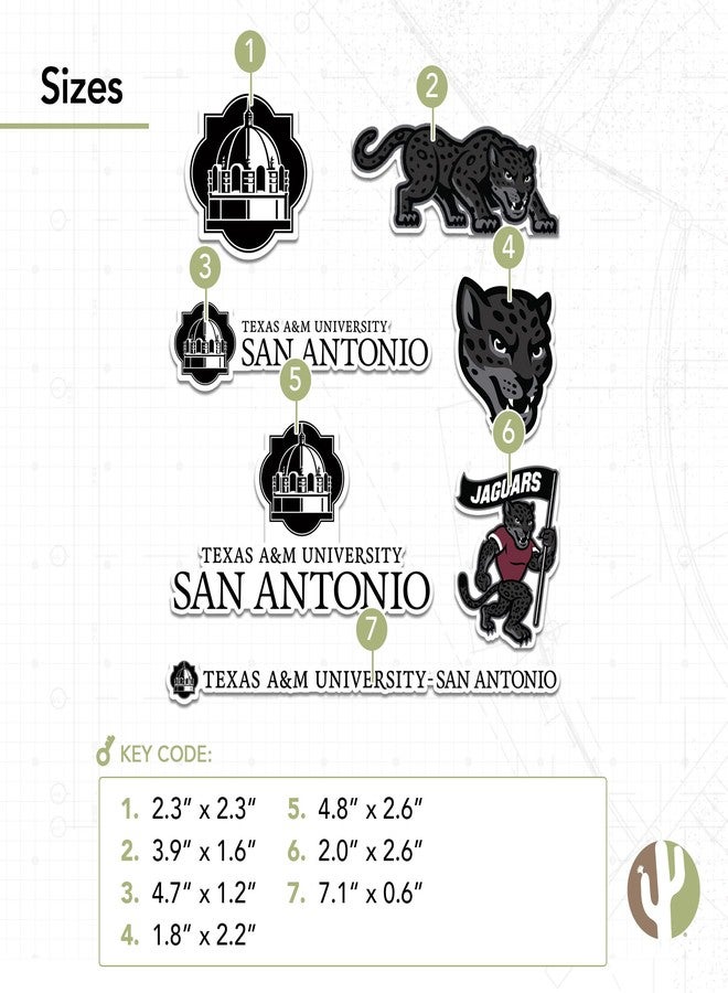 Desert Cactus Texas A&M University San Antonio Sticker Vinyl Decal Laptop Water Bottle Car Scrapbook Sheet (Type 2) - Image 3