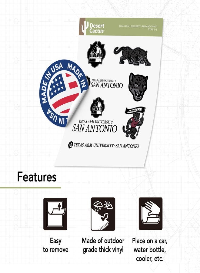 Desert Cactus Texas A&M University San Antonio Sticker Vinyl Decal Laptop Water Bottle Car Scrapbook Sheet (Type 2) - Image 4