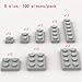 YUJHITP Classic Building Plate Assortment Pack 100Pcs Light Gray Bulk Plates with 8 Size Building Plate Base Plate Compatible with Lego Parts and Pieces Building Bricks for Most BrandsColorLight Gray - Image 4