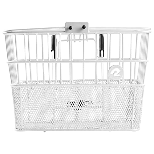 Retrospec Apollo Detachable Front Bike Basket Steel Half-Mesh with Integrated Detachable Hooks and Built-in Handle, Easy Assembly and Portability for Bicycles - Image 3