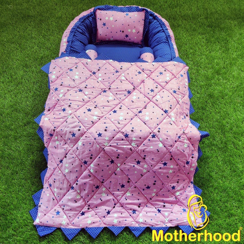 MOTHERHOOD MOTHERHOOD Baby Nest Bed with 3 pc Baby Pillow and 1 Large Baby Blanket Luxury UltraSoft Comfortable Baby Mattress Bed Sleeper Bedding Set coSleeper for Newborn to Toddlers Z Pink D - Image 2