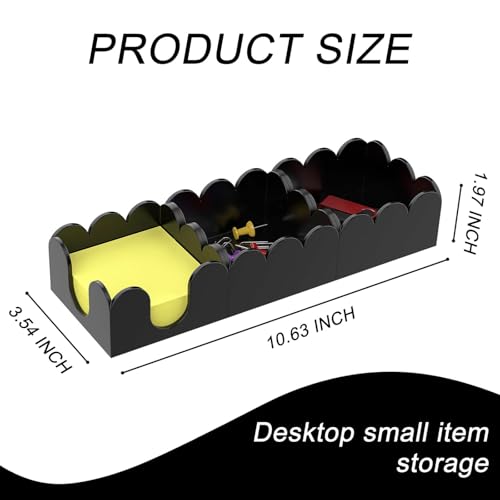 YAGELI Magnetic 3-in-1 Acrylic Sticky Note Holder Dispenser | Modern Desktop Organizer for 3x3 Post It Notes & Memo Pads with Non-Slip Base | for Productive Workspace at Office, Home or School | Black - Image 4
