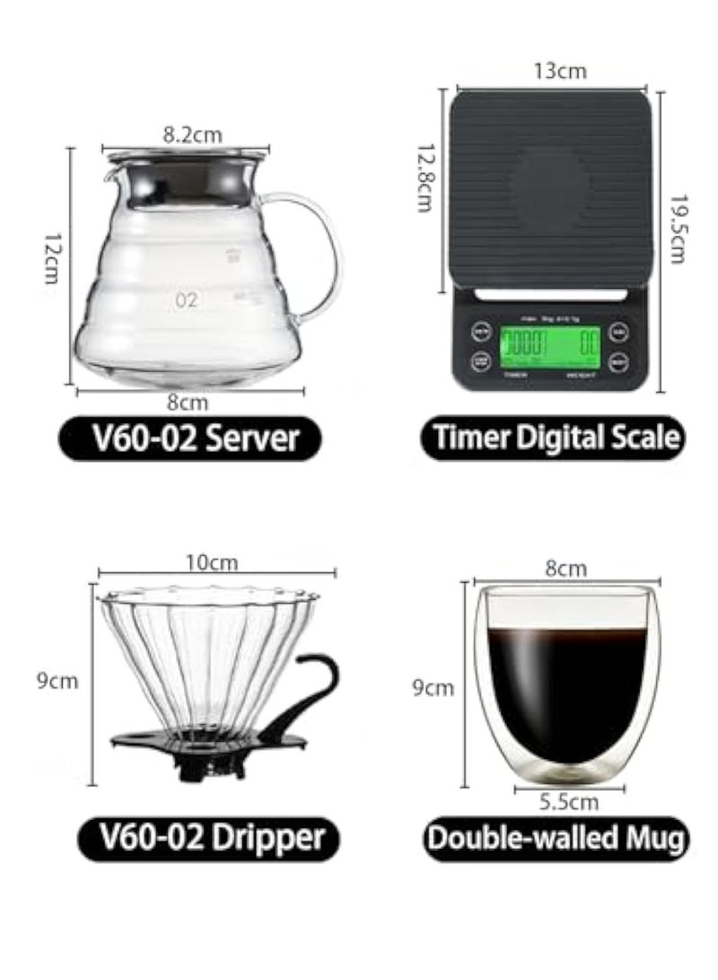 Arabest Drip Coffee Maker Set, V60 Coffee Maker Set,8-piece Coffee Tool with Portable Travel Bag, V60 Coffee Filter Set,for Home,Travel,Camping - Image 5