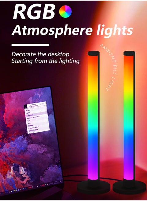 شريطان ذكيان لإضاءة LED | شريط إضاءة RGB للألعاب | شريط إضاءة ذكي Flow مع مزامنة الموسيقى والتطبيق وجهاز التحكم عن بعد، إضاءة محيطة للأفلام والكمبيوتر الشخصي والتلفزيون والحفلات وتزيين الغرف وإعدادات الألعاب