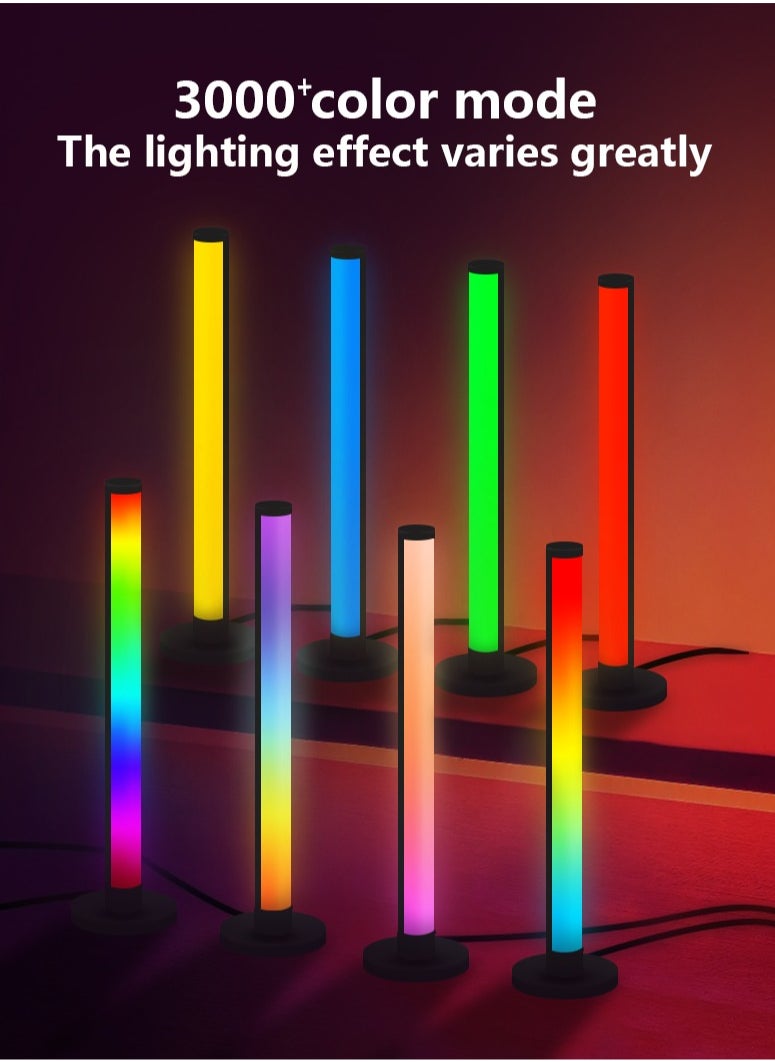 شريطان ذكيان لإضاءة LED | شريط إضاءة RGB للألعاب | شريط إضاءة ذكي Flow مع مزامنة الموسيقى والتطبيق وجهاز التحكم عن بعد، إضاءة محيطة للأفلام والكمبيوتر الشخصي والتلفزيون والحفلات وتزيين الغرف وإعدادات الألعاب