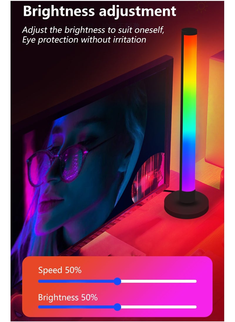 شريطان ذكيان لإضاءة LED | شريط إضاءة RGB للألعاب | شريط إضاءة ذكي Flow مع مزامنة الموسيقى والتطبيق وجهاز التحكم عن بعد، إضاءة محيطة للأفلام والكمبيوتر الشخصي والتلفزيون والحفلات وتزيين الغرف وإعدادات الألعاب