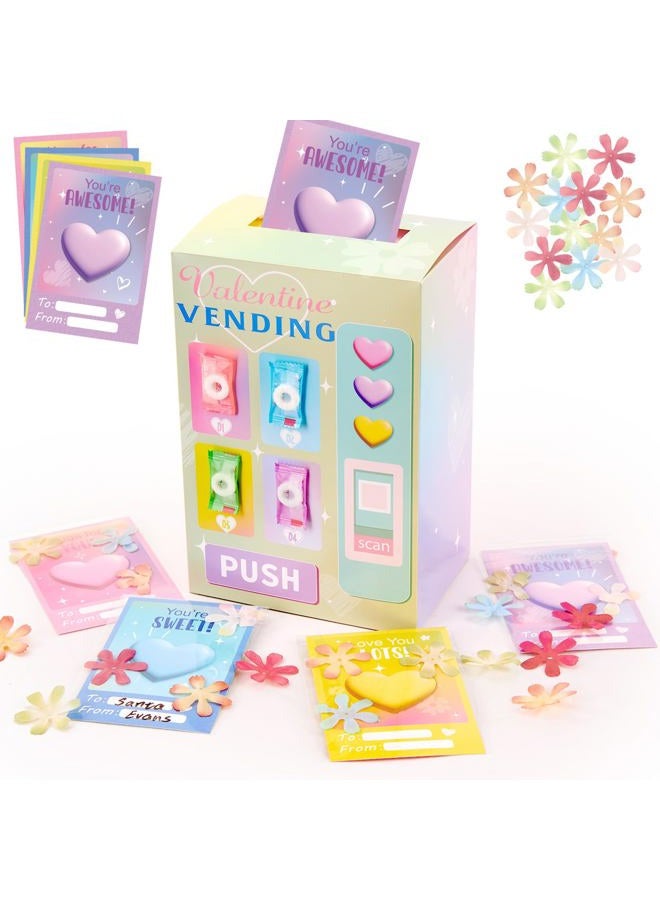 Homarkable Valentines Cards for Kids Classroom, 28 Pcs Flower Themed Valentines Cards for Girls, Funny Valentines Day Gifts - Image 1