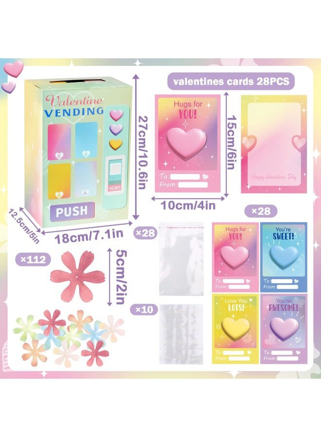 Homarkable Valentines Cards for Kids Classroom, 28 Pcs Flower Themed Valentines Cards for Girls, Funny Valentines Day Gifts - Image 2